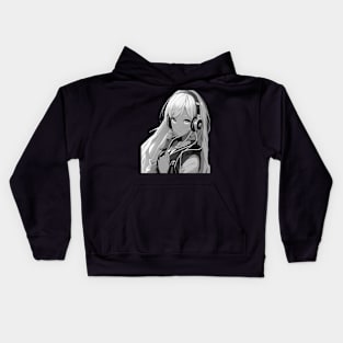 Anime Girl Listening to LoFi Kpop Music - PanfurWare LLC Kids Hoodie